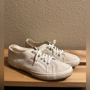 Superga off white canvas sneakers